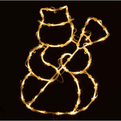 Sada okenných obrázkov hviezda + snehuliak, teplá biela,2 ks