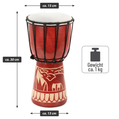 Detský bubon Djembe, slon, ručná výroba, 30 cm