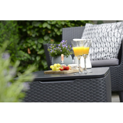 Záhradný polyratanový set SALEMO balcony - grafit