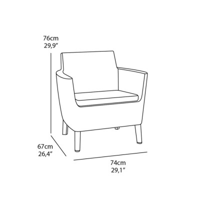 Záhradný polyratanový set SALEMO balcony - grafit
