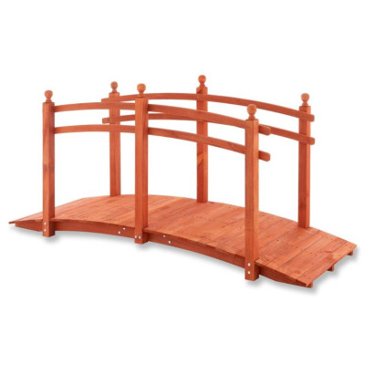 Záhradný drevený mostík so zábradlím - 235 x 75 x 109 cm