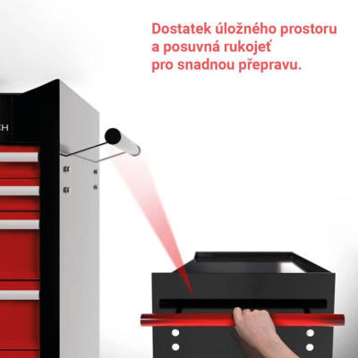 TIMBERTECH vozík na kolieskach, 5 zásuviek s vložkami