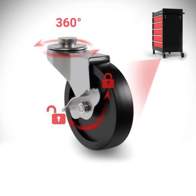 TIMBERTECH vozík na kolieskach, 5 zásuviek s vložkami