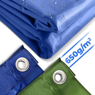 JAGO Plachta 650 g/m², hliníkové oká, modrá, 5 x 6 m