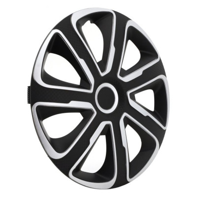 Sada krytov kolies Livorno Carbon 15  - čierno/strieborná