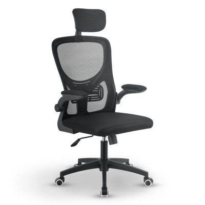 Ergonomická kancelárska stolička, čierna s opierkou hlavy