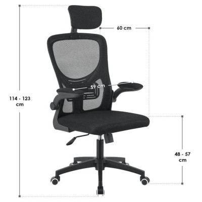 Ergonomická kancelárska stolička, čierna s opierkou hlavy