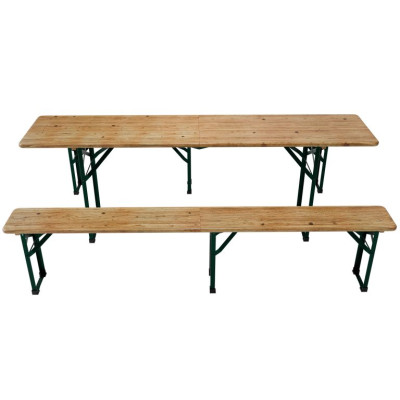 Pivný set 220 cm z jedľového dreva, skladacia, nosnosť 250kg