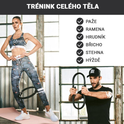 Gorilla Sports Kruh na pilates, 39 cm, čierny