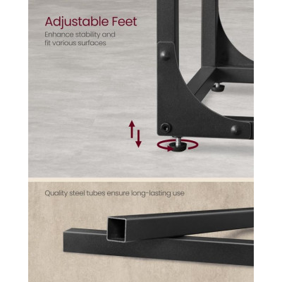 Bočný stolík v tvare C, rustikálny hnedý/čierny