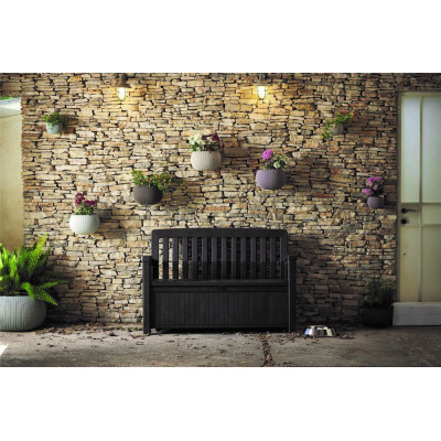 Záhradná lavica s úložným priestorom PATIO - hnedá