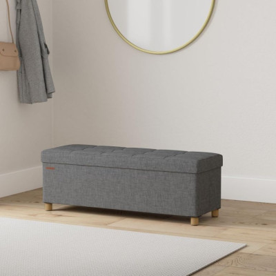 Lavica s úložným priestorom, tmavošedá, 110x38x40 cm