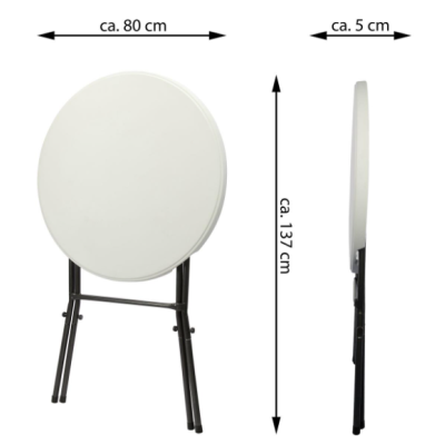 Párty stolík BISTRO skladací vrátane elastického poťahu 80 x 80 x 110 cm