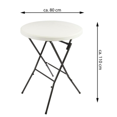 Párty stolík BISTRO skladací vrátane elastického poťahu 80 x 80 x 110 cm