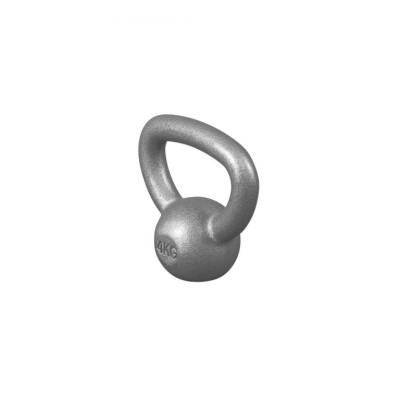 Gorilla Sports Kettlebell činka, liatinová, sivá, 4 kg