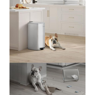 SONGMICS 30l pedálový odpadkový koš z nerezu, Soft Close