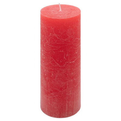 Červená parafínová sviečka rustikálna 20 cm, 90 h, sada 2 ks