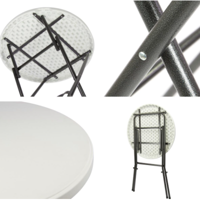 Párty stolík BISTRO vr. elastického poťahu, svetlo šedá