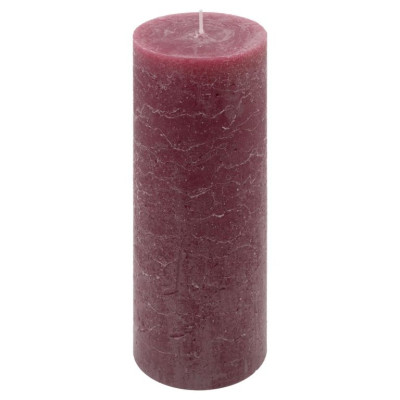 Bordó parafínová sviečka rustikálna 20 cm, 90 h, sada 4 ks