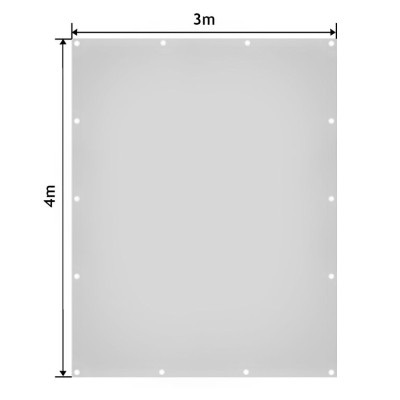 JAGO Plachta 650 g/m², hliníkové oká, biela, 4 x 3 m