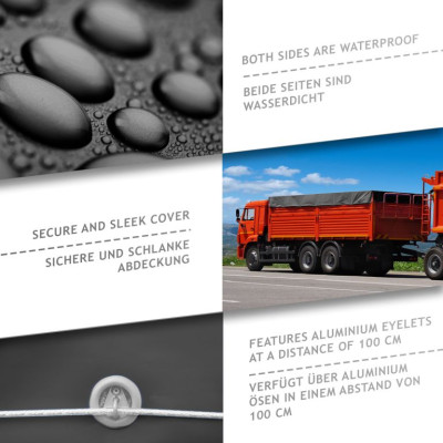 JAGO Plachta 650 g/m², hliníkové oká, antracit, 4 x 3 m