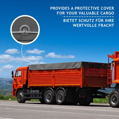 JAGO Plachta 650 g/m², hliníkové oká, antracit, 4 x 3 m