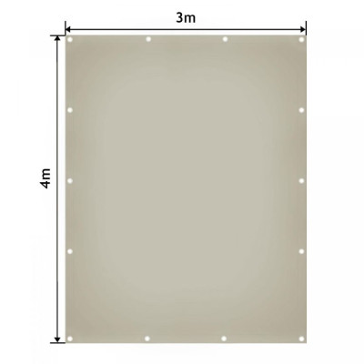 JAGO Plachta 650 g/m², hliníkové oká, sivá 4 x 3 m