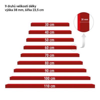 Stilista nástenná polica, sada 2 kusov, 70 cm, biely lesk