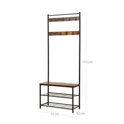 Nástenná skrinka do predsiene 3 v 1, 70 x 32,5 x 175 cm