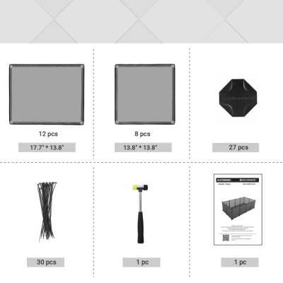 Modulárna klietka pre malé zvieratá 143x73x46 cm, sivá