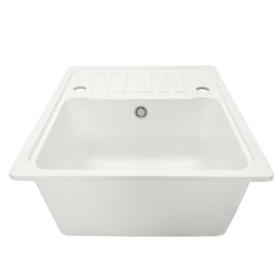 Aquamarin Granitový kuchynský drez, 57 x 45 cm, biely