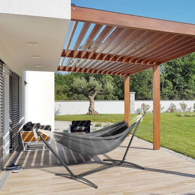 Záhradná hojdacia sieť s oceľovým stojanom, 279 x 109 x 101