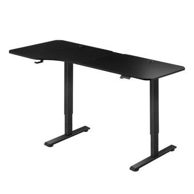 Výškovo nastaviteľný pracovný stôl 160x75 cm, čierny
