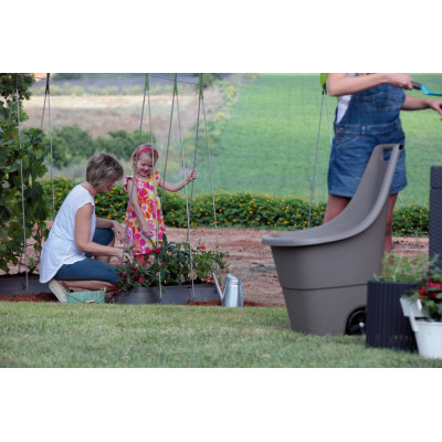 Plastový záhradný vozík EASY GO BREEZE 50 l - hnedý