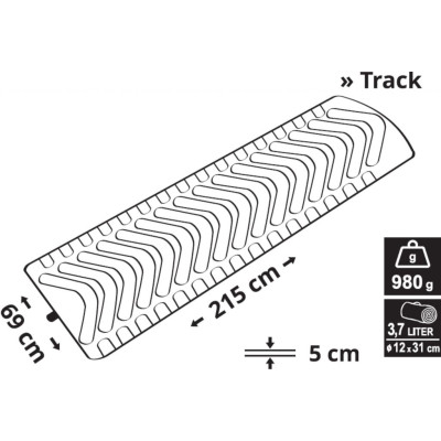 Karimatka nafukovacia TRACK 215 x 69 cm modrá