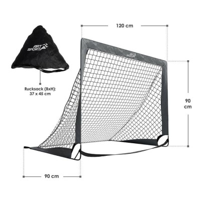 Sada 2 skladacích futbalových bránok 120 × 90 cm, sivá