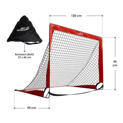 Sada 2 skladacích futbalových bránok 120 × 90 cm, červená