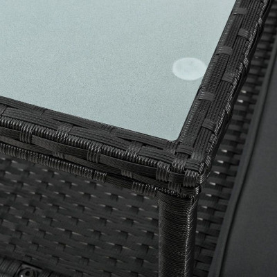 Dvojmiestna lavica z polyrotangu s odkladacím stolíkom