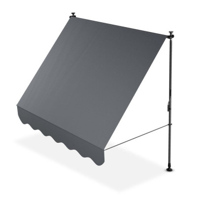 Balkónová markíza 200x120 cm, sivá, výškovo nastaviteľná