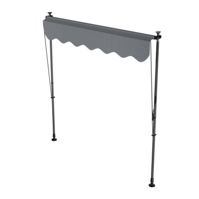 Balkónová markíza 200x120 cm, sivá, výškovo nastaviteľná