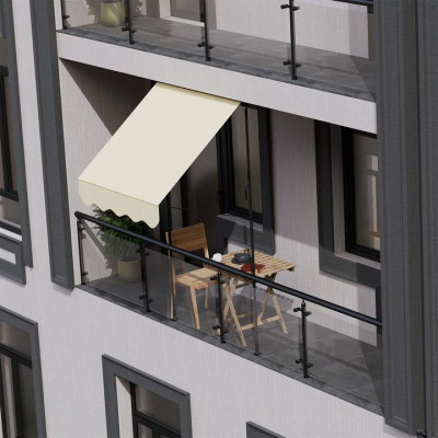 Balkónová markíza 200x120 cm, béžová, výškovo nastaviteľná