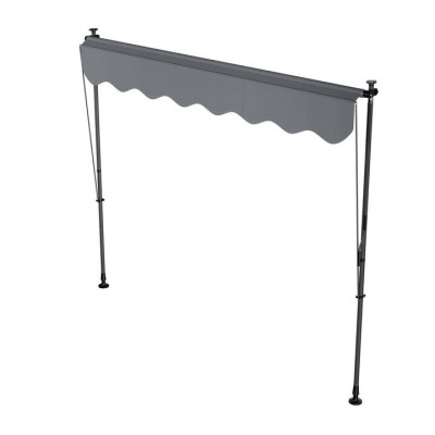 Balkónová markíza 250x120 cm, sivá, výškovo nastaviteľná