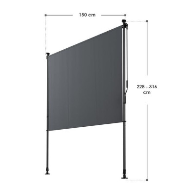 Vertikálna markíza na balkón 150 x 270 cm, ochrana proti UV