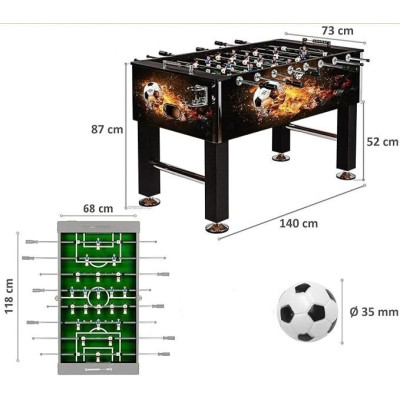 GamesPlanet Profi fotbálek Leeds, 140 x 73 x 87 cm, fireball