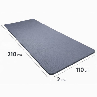 Gymnastická podložka XXL 210×110×2 cm sivá