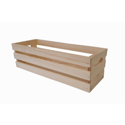 Prírodný drevený box na truhlíky 40x16x12,5 cm borovica