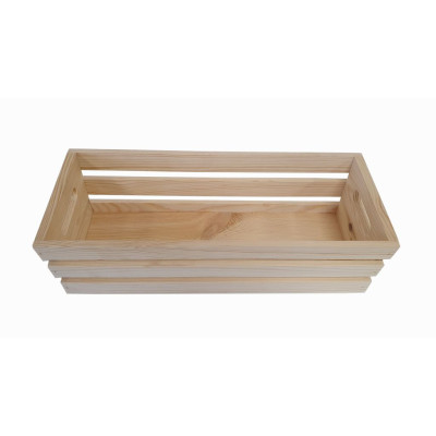 Prírodný drevený box na truhlíky 40x16x12,5 cm borovica