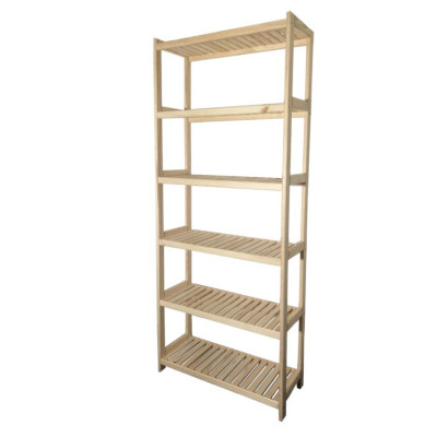 Drevený regál borovica 70x213x43 cm, 6 políc, nosnosť 25 kg