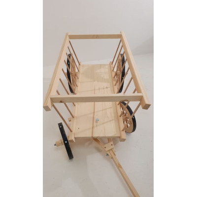 Dekoračný drevený žebriňák s kovovými kolesami 170 cm