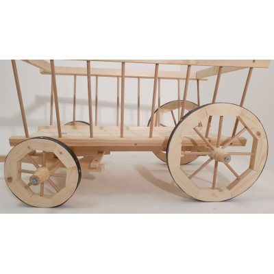 Dekoračný drevený žebriňák s kovovými kolesami 170 cm